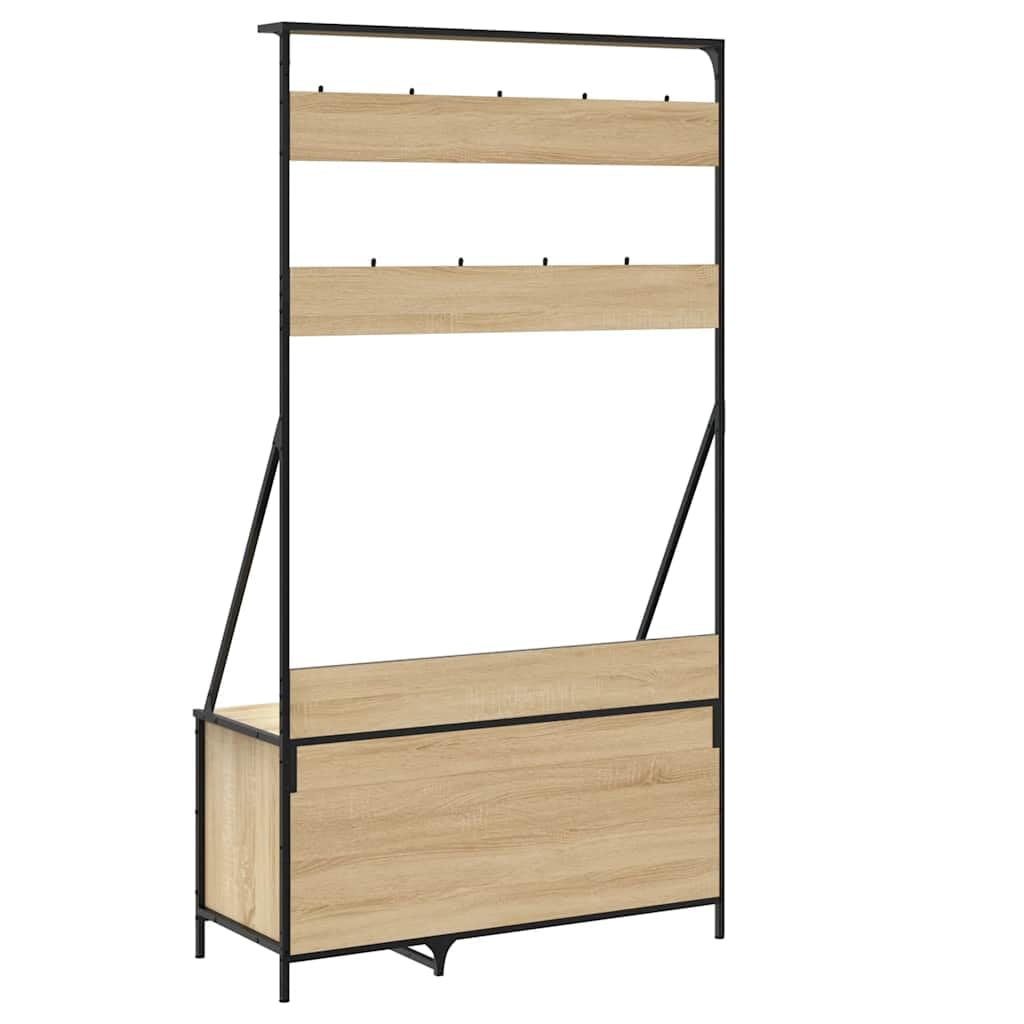 Appendiabiti con scarpiera, rovere Sonoma, 100 x 41 x 184 cm