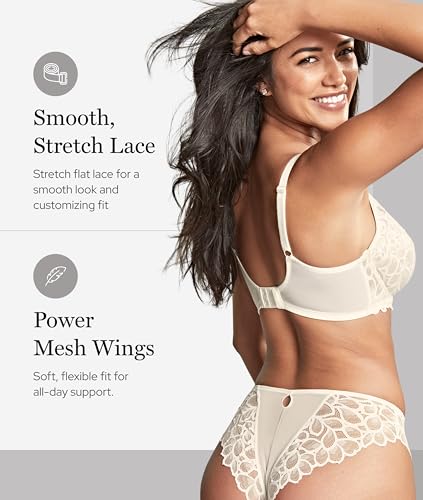 Panache Women’s Allure Full Cup Bra – Sheer Lace with Side Sling & Power Mesh Support3