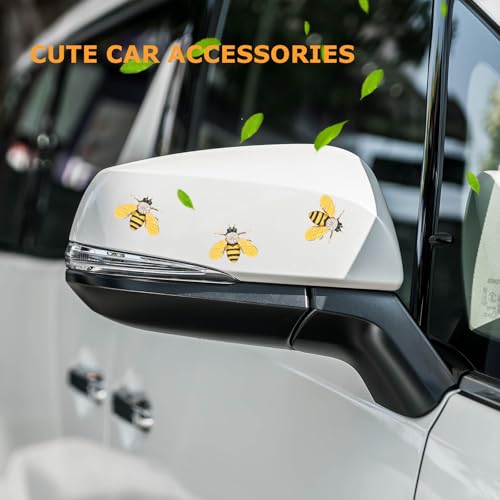 Image of ORIESSE Bumblebee Car Decals 3pcs Yellow Bee Stickers 3D Metal Emblem Badge Women Car Decor Fun Prank Gift for Bug Lovers