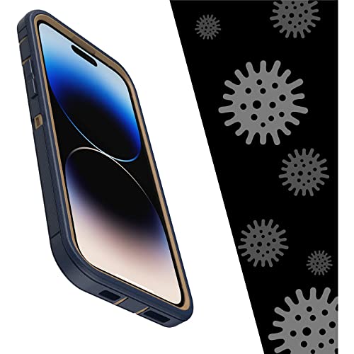 Coque iPhone 14 Pro Max OtterBox Defender Series protection antimicrobienne bleu daim