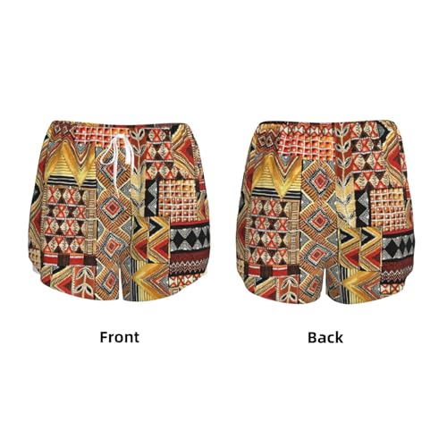 Short de sport africain imprimé patchwork confortable pour femme active