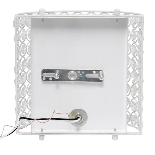 Image of Elegant Designs SC1000-WHT Elipse 1-Light Contemporary Modern 8 inch Crystal and Metal Wall Sconce Lighting Fixture for Bathroom Vanity Hallway Powder Room Dining Room Living Room Bedside, White