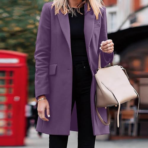 Blazer élégant Pour Mariage Pour Femme – Blazer Long élégant Et Sportif Grandes Tailles Veste De Transition Cintrée Blazer De Survêtement Long Moderne Veste De Costume, Marron, 3XL