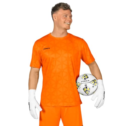 FORZA Camisetas de portero de manga corta para hombre [XS - XXL] - Camisetas de fútbol prémium con acabado que absorbe el sudor, disponible en cuatro colores vibrantes, L