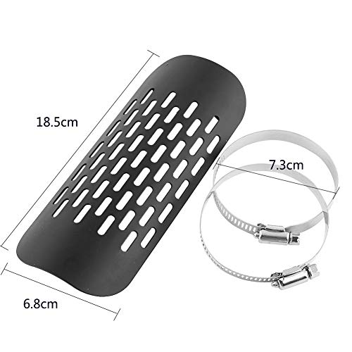 Image of Universal Exhaust Heat Shield, Motorcycle Exhaust Heat for Motorbikes with 50mm-70mm Exhaust Pipe Diameter(Black)