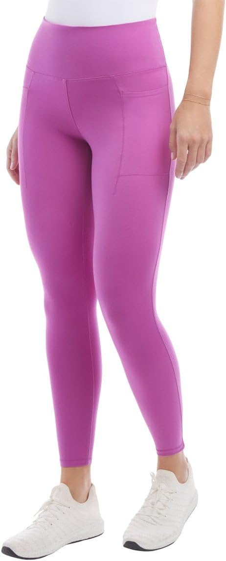 Danskin Leggings for Women - Workout Yoga Pants - High Waisted Active Leggings with Side Pockets (Pink, XXL) - Image 2