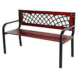 Monopol Gartenbank Sitzbank 120cm 2-Sitzer wetterfest lackiert dunkel-braun mit Armlehnen