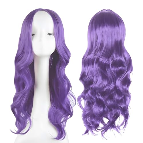 Purple Wig Purple Wigs For Women Long Wigs For Women Headband Wig Synthetic WiG for Cosplay Daily Use 70cm Long Curly Hair Ends Costume Halloween Hair Accessories Props