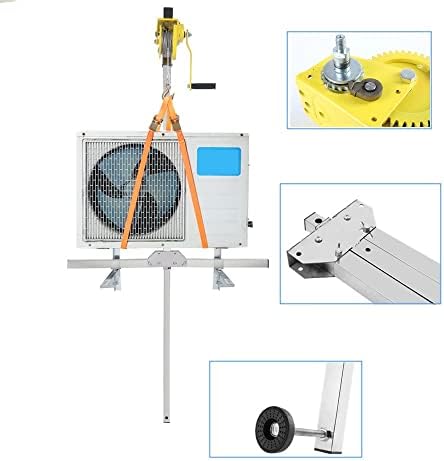 Heavy-Duty Air Conditioner Bracket - Folding Galvanized Installation Tool with Self-Locking Winch for Secure Outdoor AC Mounting