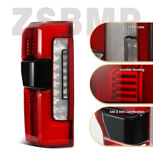 Image of Upgrade LED Tail Liaht Fit for 2023-2026 Ford F250 F350 Super Duty | Halogen Upgrade LED W /BSD Pair Rear Light Accessories Rear Brake Lamp Signal Assembly