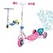 Price comparison product image Xootz Kids Bubble Scooter, 3 Wheel Kick Scooter with Bubble Blower Machine, Pink