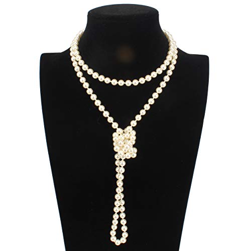 Flapper Pearls 1920S Faux Pearls Pendants Long Fake Pearls Necklace 58"(1Piece) For Women Jewelry #TOP2