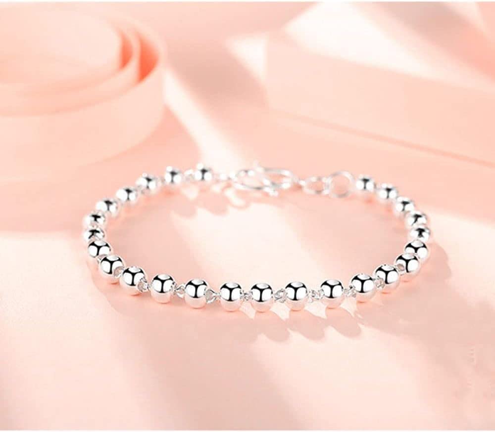Bracciale regolabile,bracciale in argento sterling,bracciale in argento sterling S990 da donna Bracciale in argento vintage cinese con perline Bracciale dell'amicizia in argento sterling Sorella gioie