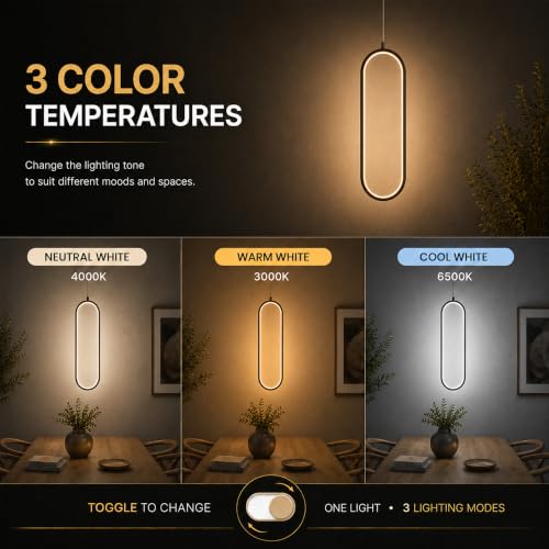 Image of Halonix Alpha Pendant Light for Ceiling | 3-in-1 Adjustable Color (Warm White, Natural White & Cool White) | Decorative Hanging Light | Chandelier | Fancy Ceiling Light for Living Room, Dining Area.