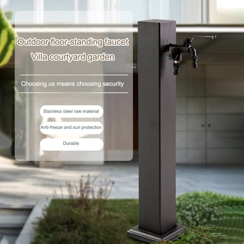 Stainless Steel Garden Water Fountain Column, Vertical Square Design, Antifreeze for Irrigation, Ideal for Lawn, Backyard, Outdoor Decor, Durable Water Feature