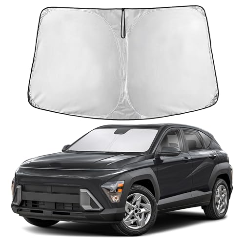 Image of EcoNour Windshield Sunshade Compatible for Hyundai Kona 2024 2025 2026, Sun Visor for Front Windshield & Window Sun Shade Cover, UV Heat Blocker & Protector, Car Accessories