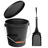 5 Gallon Ash Bucket Fireplace W/Shovel Hold Heat Classic Home Decor Steel