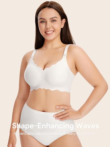 Image of Angelhood Nursing Bras for Breastfeeding Ultra Comfort Seamless Maternity Bra Pack Wireless Pregnancy Bralette Bra Extender