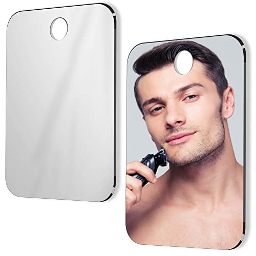 Shower Mirror Fogless For Shaving Shatterproof (Medium,6"X8"),Bathroom Handheld Unbreakable Mirror For Men And Women Portable Camping Travel Mirrors,Frameless Handheld For Makeup,Wall Hanging Mirror #TOP15