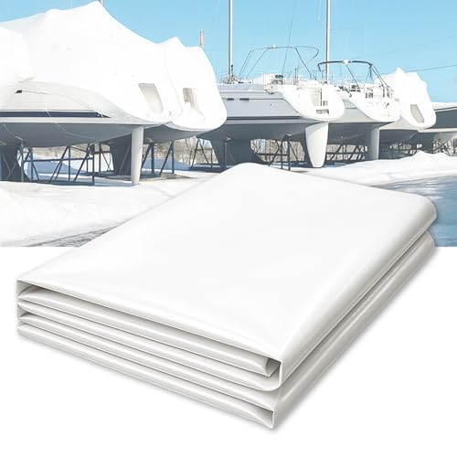 Shrink Wrap for Boats 15' x 15', 8 Mil Polyethylene Plastic Boat Shrink Wrap for Boat Marine Protection and Storage, White Boat Shrink Film with UV Resistance