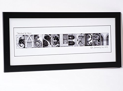 Personalized Framed Name 12 by 26 inch made with Black
