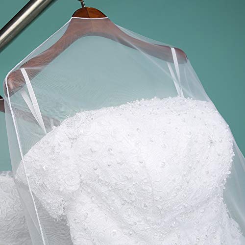 xinchenglove Long 160cm 180cm Transparent Soft Tulle Dust Cover for Home Clothes Wedding Dress Garment Bridal Gown Protector Mesh Yarn AC017 (160x120cm)