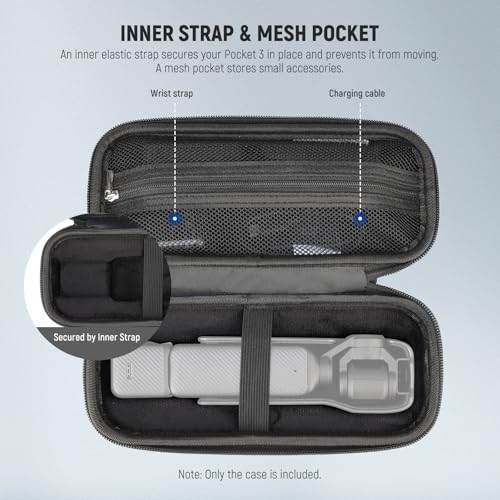 NEEWER Pocket 3 Case, Portable Hard Bag Compatible with DJI Osmo Pocket 3 Gimbal Camera and Handle and Creator Combo Filter Accessories, Inner Mesh Pocket/Elastic Strap/Plush Lining, AC025 by NEEWER - Used condition - Image 2