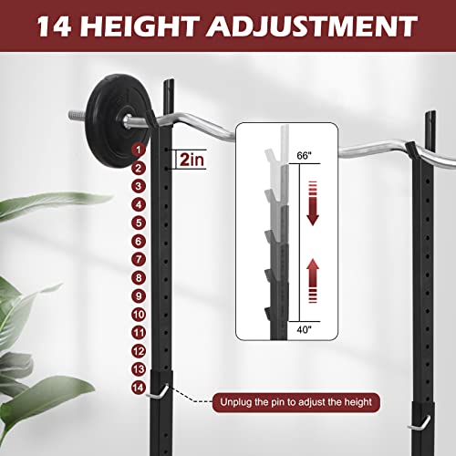 Smartxchoices Pair Of Squat Rack, Bench Press Rack Adjustable 40"-66" Solid Steel Barbell Rack 550Lb Load, Portable Dumbbell Racks Stands For Home Garage Gym, Weight Lifting Push Up Multi-Function #TOP2