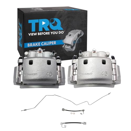 Image of TRQ Rear Brake Caliper Set Brake Hose Compatible with 2003-2008 Dodge Ram 2500 Ram 3500