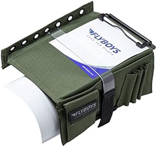 FlyBoys Classic Kneeboard - Clipboard & Pen Holder - for Professional Pilots, General Aviation - Green