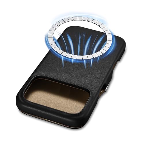 Étui de protection iPhone 17 Pro coque cuir noir mince MagSafe