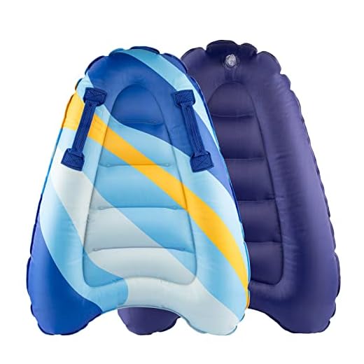 Aufblasbares Bodyboard Tragbares Bodyboard Kinder mit Griffen,Faltbar Schwimmenboard 75 x 65 x 15 cm I Surfboard Kinder zum Strandsurfen Pool Schwimmen Sommer Wassersport