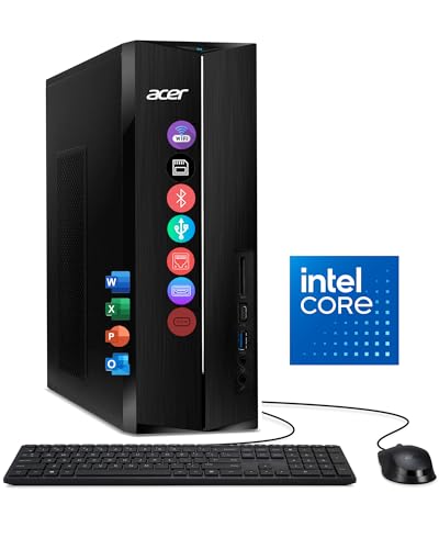 Image of Acer 2026 Desktop Tower, Intel 14th Gen Ultra-Fast 10-Core i5 Processor, 8GB RAM, 1TB Storage HDD, Wi-Fi 6, Support 4K Monitor, Wins 11, Wired KB & Mouse, Free Office 365 on The Web
