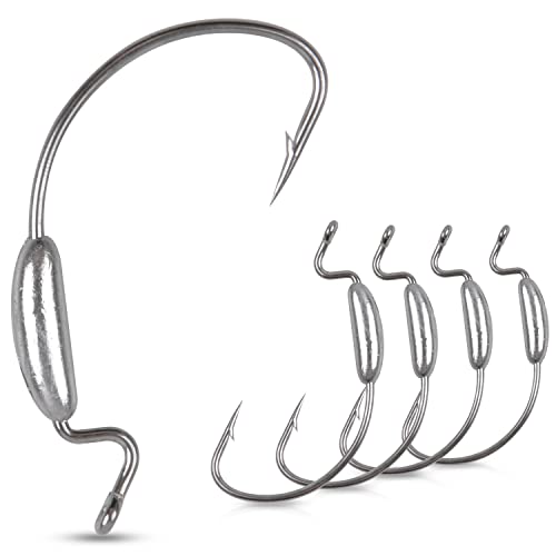 Hameçons lestés pêche plastique souple anti-herbe mer et eau douce x20