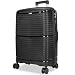 FLYMAX 24" Medium Suitcase 4 Wheel Lightweight Luggage Hard Shell Polypropylene Travel Case Hold Check in Fits 15kg - 20kg Medium Size + 3 Digit Lock + Telescopic Handle 67 Litre Capacity Black
