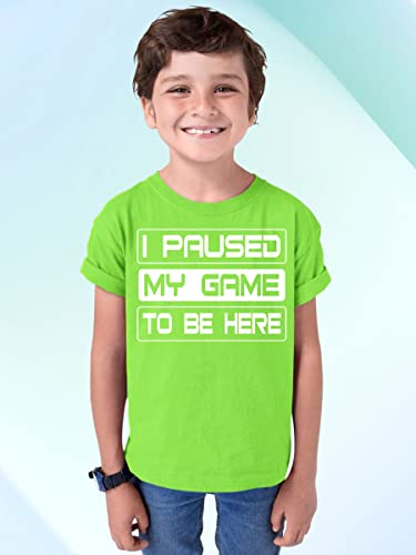 I Paused My Game to Be Here Youth T-Shirt | Funny Birthday Gamer Streamer Introvert Sarcastic Video Games2