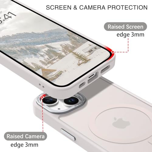 Image of BENTOBEN Magnetic for iPhone 13 Case & iPhone 14 Case [Compatible with Magsafe] Translucent Matte Phone Case iPhone 13 /14 Slim Shockproof Women Men Protective Cover for iPhone 13 /14 6.1 inch, Light Grey