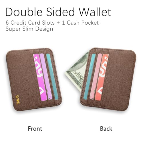 Personalized Slim Card Holder, Customized Minimalist Thin PU Leather Front Pocket Wallet for Women, Add Your Name Initials Monogram Letters, Small Thin Wallet, Gift Idea for Christmas Birthday, Black2