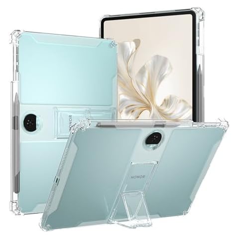 DWaybox Case for Honor Pad 9 / Honor Tablet 9 12.1 inch 2023 Released, Shockproof Impact Resistant Flexible Cover with Kickstand, Anti-Scratch Transparent Clear TPU Shell -Clear Cover