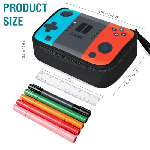 Image of Gamer Pencil Case for Boys - Large Kids Pencil Pouch with 4 Compartments, Wide Zipper Opening, Durable Wipable Fabric Easy to Clean, Soft School Supplies Box for Grades 1-6, Fits All Gear