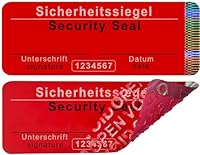 50 Stk - Sicherheits-Siegel mit Seriennummer ohne Rückstände - 70x25mm rot, beschreibbar - Sicherheitssiegel, Sicherheitsetiketten, selbstklebende Siegel, Verschlusssiegel, Security label, Aufkleber