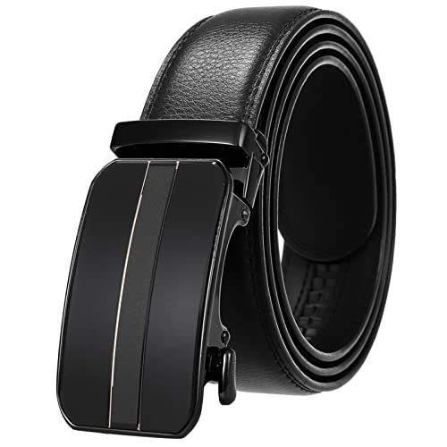 Ratchet Belts for Men Leather Dress Suit Casual Jeans Belts with Automatic Click Buckle (Color : D, Size : 110cm)4
