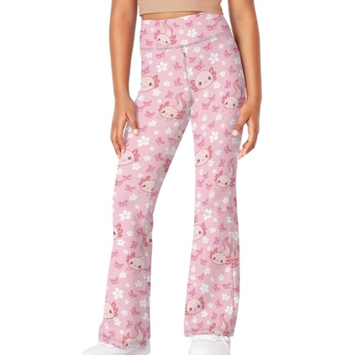 Image of Girls Flare Leggings 5-14T Cute Bell Bottoms for Girl Yoga Pants for Gym