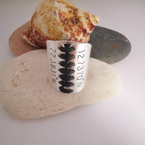 Personalized Statement Ring, Coordinates Ring, Wide Ring, Custom Engraved Ring, Custom Name Ring, Personalized Band, Corset Ring, Goth Ring