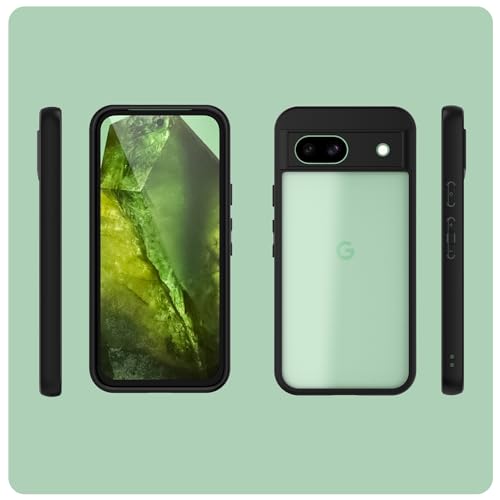 Image of KAPAVER Hybrid Series Back Cover Case Compatible with Pixel 8a (PC+TPU) (Black)