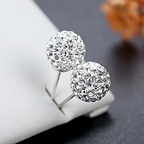 Minimalist CZ Cluster Small Ball Stud Earrings for Women Girls 925 Sterling Silver Hypoallergenic Cubic Zirconia Tiny Cute Fashion Studs Lucky Birthday Christmas Wedding Jewelry Gifts3