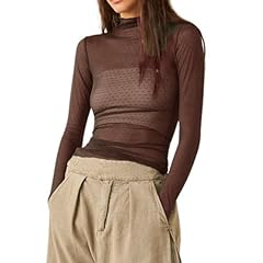 F Brown Mock Neck Top