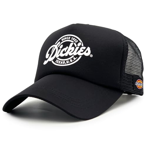 Dickies ディッキーズ メッシュキャップ 59～61cm 大きいサイズ 大きめ 帽子 ロゴ メンズ レディース ユニセックス (JP, 数字サイズ, 59.0 cm, 61.0 cm, BLACK（サークルロゴ）)