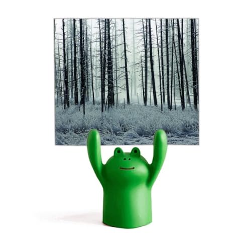 Support de mémo grenouille d'hiver porte-note mignon et pince photo de bureau