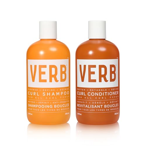 VERB Curl Shampoo + Conditioner Duo 12 fl oz - Cleanse and Smooth - Frizz Control + Definition- Vegan No Parabens or Harmful Sulfates